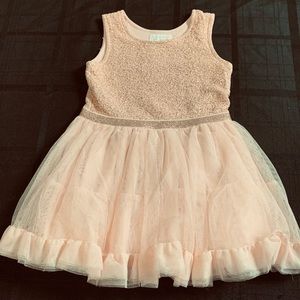 Childrens Place toddler girls 3T light pink shimmery gold spring Easter dress